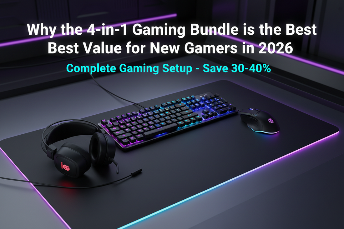 4-in-1 RGB gaming bundle with keyboard mouse headset and mouse pad - complete gaming setup save 30-40 percent