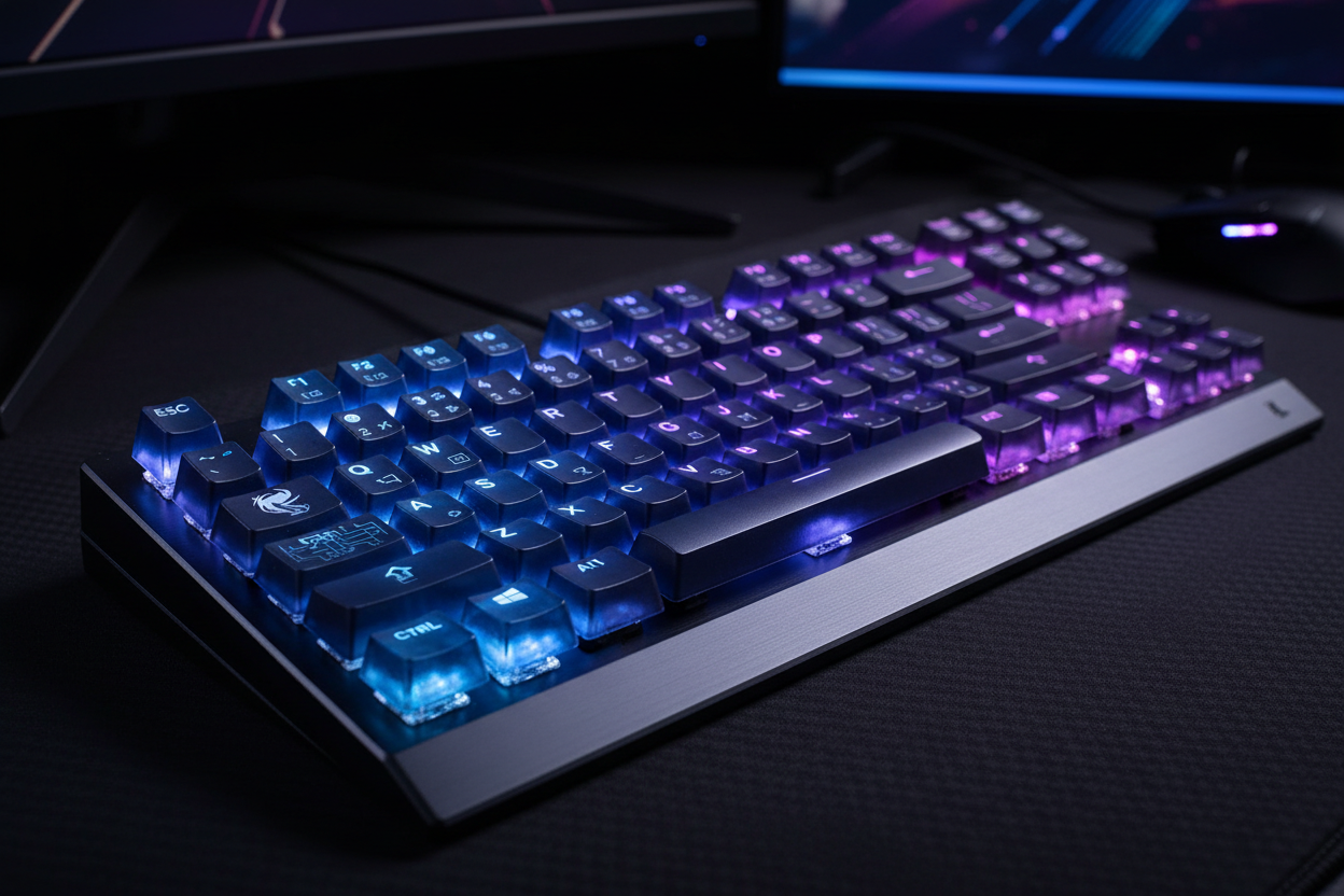 Premium mechanical gaming keyboard with RGB backlit genuine mechanical switches and metal construction