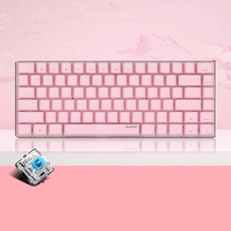 Pink keyboard on a pink background with a single key highlighted