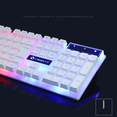Gaming keyboard with RGB lighting on a black background