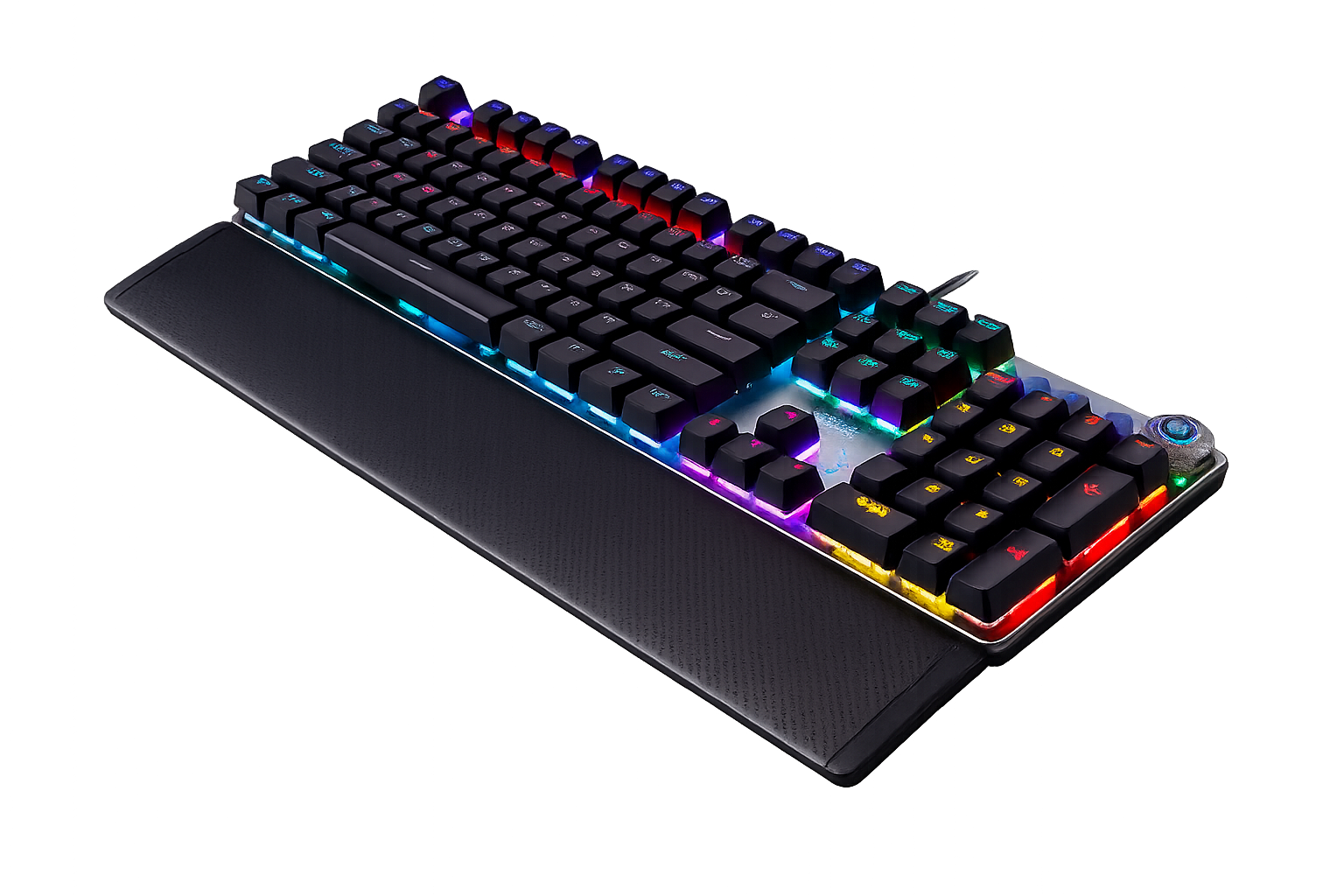 F2088 mechanical gaming keyboard with RGB backlit keys and metal backplate for PC and laptop gaming