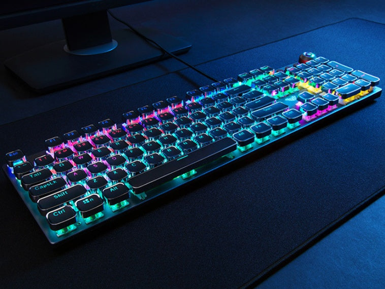 F2088 RGB mechanical gaming keyboard with metal backplate for PC and laptop