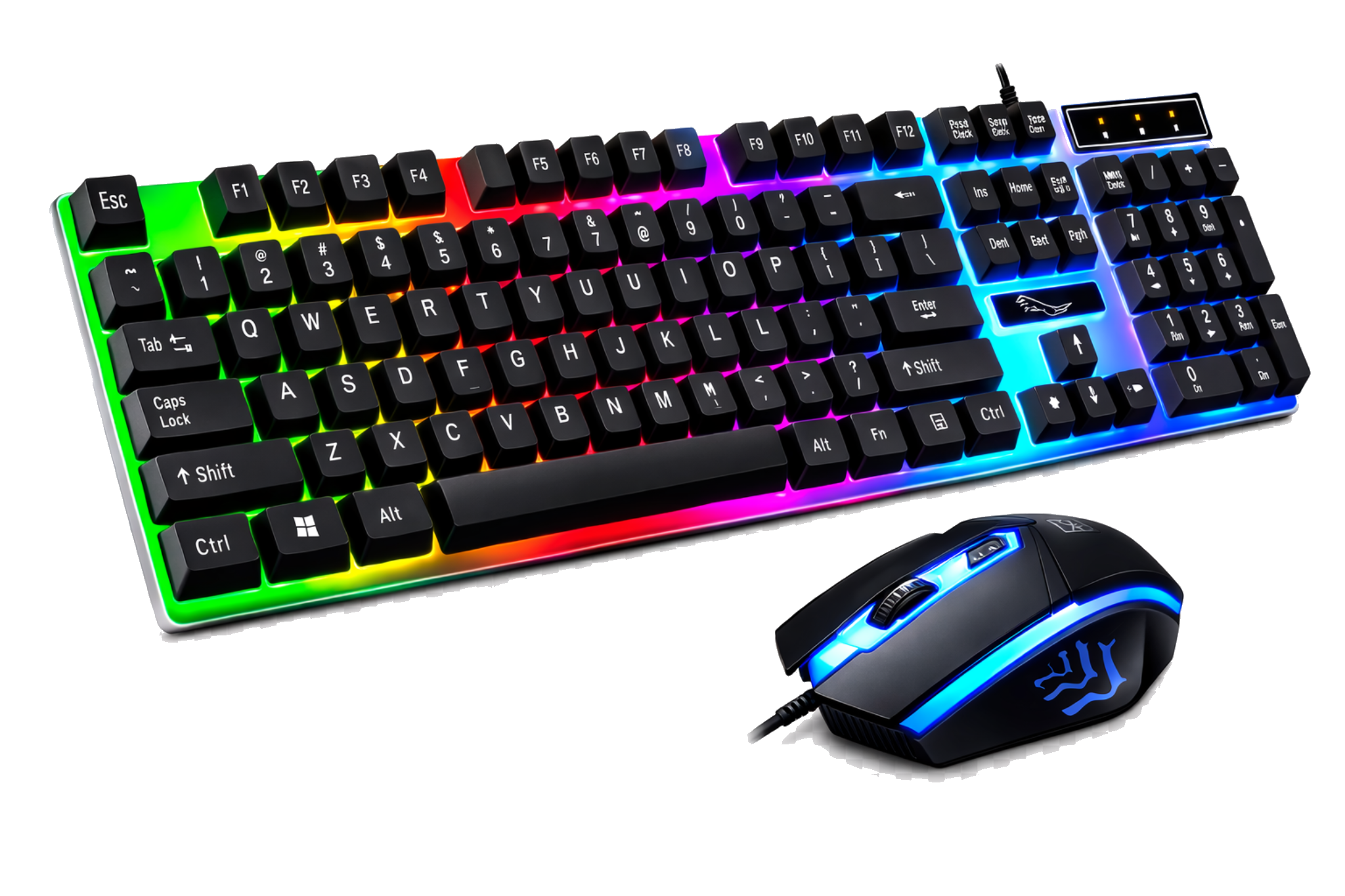 G21 gaming keyboard and mouse combo with RGB backlit floating keys and ergonomic gaming mouse