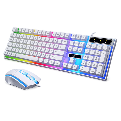 G21 Gaming Keyboard and Mouse Combo - RGB Backlit Wired Set with Floating Keys for PC & Laptop SetupVerse