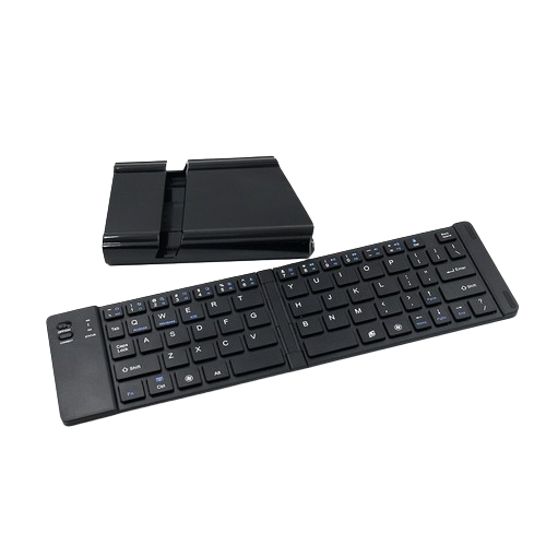 Portable folding Bluetooth keyboard compact wireless design for iPad iPhone Android tablets