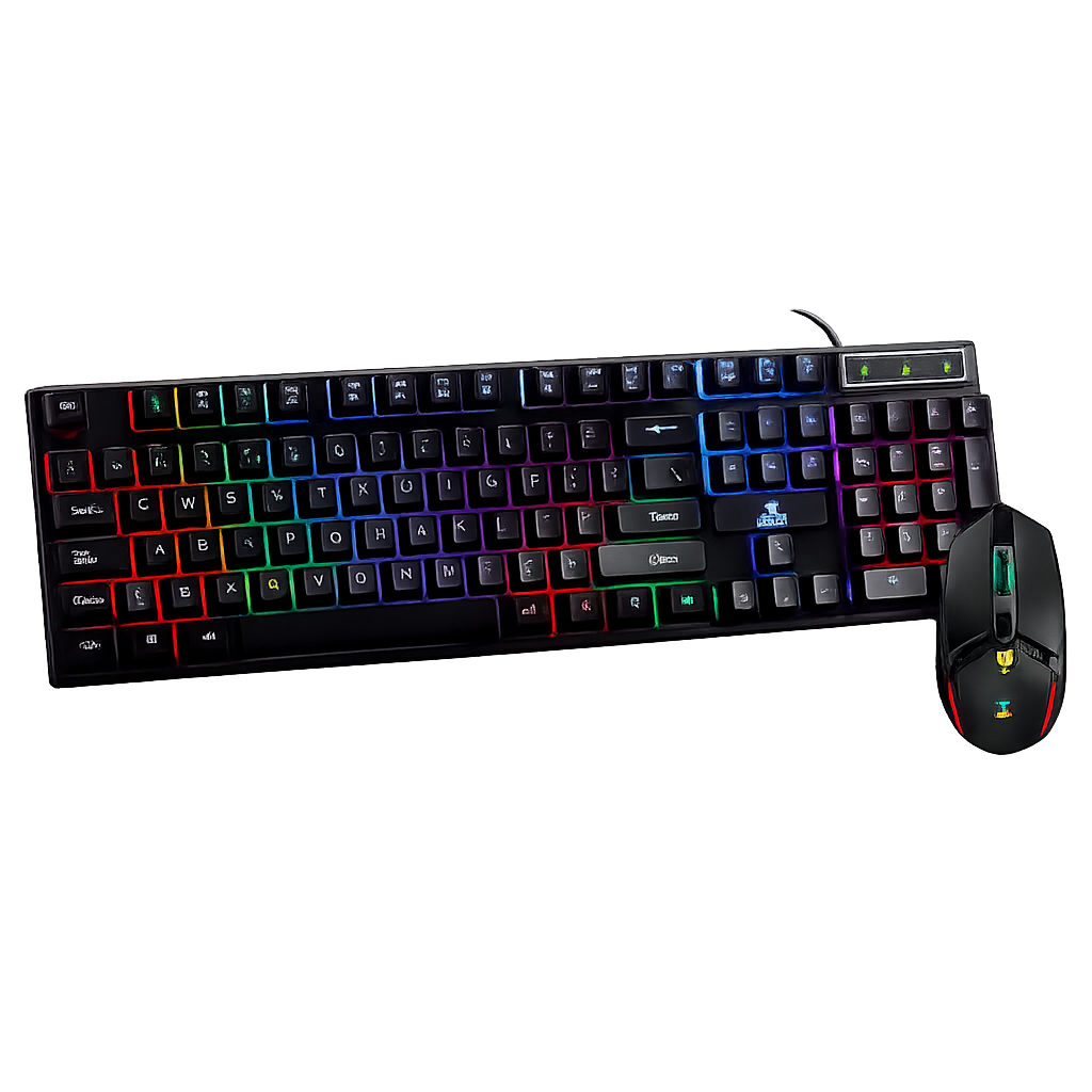 RGB gaming keyboard and mouse combo with backlit keys for PC laptop and PS4

